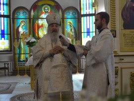 В великий праздник Вознесения Господня епископ Павлодарский и Экибастузский Варнава совершил Божественную литургию в главном храме епархии