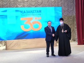 Преосвященному епископу Севастиану вручена медаль «30 лет Независимости Республики Казахстан»