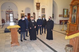 Аким города Павлодар посетил Благовещенский кафедральный собор и территорию парка Третьего тысячелетия