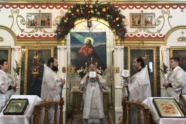 В день празднования Собора Пресвятой Богородицы епископ Варнава совершил Литургию в Христо-Рождественском храме Павлодара