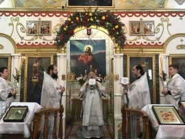 В день празднования Собора Пресвятой Богородицы епископ Варнава совершил Литургию в Христо-Рождественском храме Павлодара