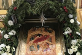 В день годовщины великого освящения павлодарского Михаило-Архангельского храма совершена Божественная литургия архиерейским чином