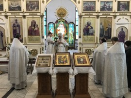 За воскресной Литургией в Благовещенском кафедральном соборе молитвенно почтили память преподобного Феодосия Великого