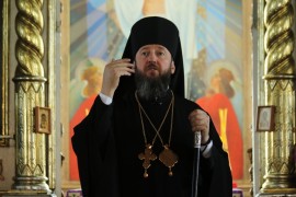 Епископ Амфилохийсовершил Божественную Литургию Преждеосвященных Даров в Воскресенском кафедральном соборе города Семипалатинска