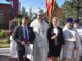 Управляющий епархией совершил освящение закладного камня в основание памятника в честь священномученика Мефодия, епископа Петропавловского