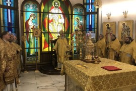 В Павлодарской епархии отметили одиннадцатую годовщину архиерейской хиротонии епископа Павлодарского и Экибастузского Варнавы