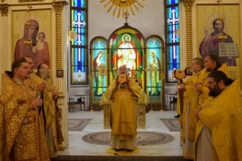 В Павлодарской епархии отметили одиннадцатую годовщину архиерейской хиротонии епископа Павлодарского и Экибастузского Варнавы