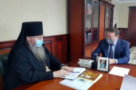 Состоялась встреча Преосвященного епископа Владимира с Акимом Области Аксакаловым К. И.