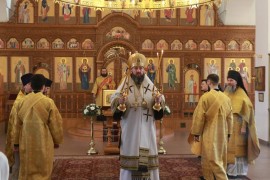 Божественная Литургия в день праздника Собора Архистратига Михаила и прочих Небесных Сил бесплотных