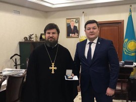 БЛАГОЧИННОМУ ПРИХОДОВ СТОЛИЦЫ КАЗАХСТАНА АРХИМАНДРИТУ СЕРГИЮ (КАРАМЫШЕВУ) ВРУЧЕНА ГОСУДАРСТВЕННАЯ НАГРАДА – МЕДАЛЬ «НАРОДНАЯ БЛАГОДАРНОСТЬ»