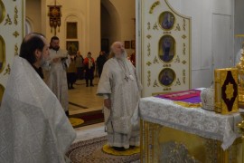 В день празднования Обрезания Господня и памяти святителя Василия Великого епископ Варнава совершил Божественную литургию в главном храме епархии