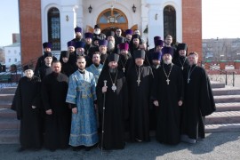 В день празднования Иверской иконы Божией Матери в Андреевском кафедральном соборе молитвенно отметили 10-летие учреждения Усть-Каменогорской и Семипалатинской епархии