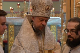 Лазарева суббота. Епископ Геннадий совершил Божественную Литургию в Свято-Владимирском храме посёлка Баганашил