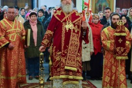 В Светлую Пасхальную ночь Управляющий епархии возглавил торжественное богослужение в Благовещенском кафедральном соборе Павлодара