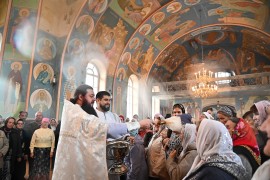 Воскресная литургия в храме Космы и Дамиана п. Боровской