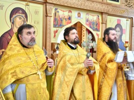 Первая Божественная литургия в храме Святителя Николая п.Октябрьский Карасуского района