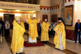 В Неделю 22-ю по Пятидесятнице, Высокопреосвященный архиепископ Серапион совершил Литургию в кафедральном соборе Воскресения Христова г. Кокшетау