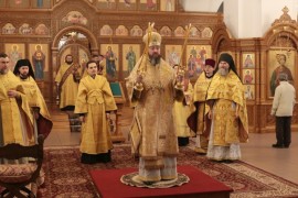 Архиепископ Амфилохий совершил Божественную Литургию в главном храме Восточного Казахстана