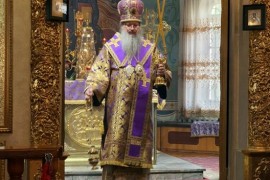 В Неделю 5-ю Великого поста епископ Чимкентский и Туркестанский Хрисанф совершил Божественную Литургию в Свято-Никольском кафедральном соборе г. Шымкента