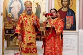 В Неделю 2-ю по Пасхе, апостола Фомы Высокопреосвященнейший архиепископ Серапион совершил Литургию в кафедральном соборе Воскресения Христова г. Кокшетау