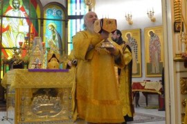 Воскресную Божественную литургию в главном храме епархии совершил архиепископ Павлодарский и Экибастузский Варнава