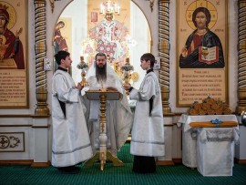 Празднование Сретения Господня в Константино-Еленинском кафедральном соборе Костаная