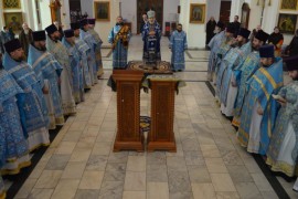 В Благовещенском кафедральном соборе города Павлодара поздравили с днем рождения архиепископа Павлодарского и Экибастузского Варнаву