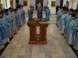 В Благовещенском кафедральном соборе города Павлодара поздравили с днем рождения архиепископа Павлодарского и Экибастузского Варнаву