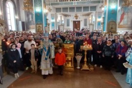 Воскресная литургия архиерейским чином в праздник Благовещения Пресвятой Богородицы