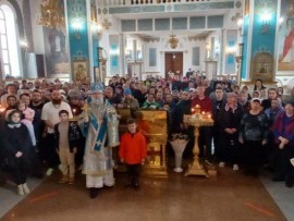 Воскресная литургия архиерейским чином в праздник Благовещения Пресвятой Богородицы
