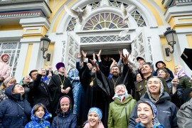 Праздник Благовещения в Вознесенском кафедральном соборе города Алма-Аты