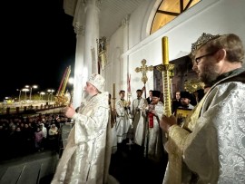 В праздник Светлого Христова Воскресения Высокопреосвященнейший архиепископ Серапион совершил торжественное богослужение в кафедральном соборе Воскресения Христова г. Кокшетау
