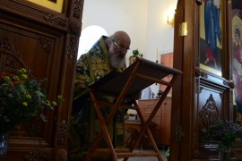 В день Святой Троицы Управляющий епархии совершил Божественную литургию и вечерню в Свято-Троицком храме села Железинка
