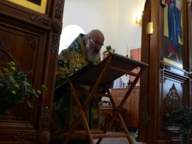 В день Святой Троицы Управляющий епархии совершил Божественную литургию и вечерню в Свято-Троицком храме села Железинка