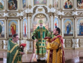 Праздник Живоначальной Троицы торжественно отметили в главном храме города Актобе