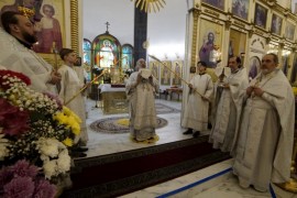 В праздник Рождества Христова Управляющий епархией возглавил праздничные богослужения в Благовещенском кафедральном соборе Павлодара