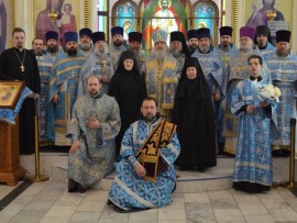 В Благовещенском кафедральном соборе города Павлодара поздравили с днем рождения архиепископа Павлодарского и Экибастузского Варнаву