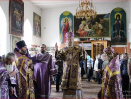 В предпразднство Благовещения Пресвятой Богородицы и Неделю преподобной Марии Египетской Епископ Вениамин совершил Литургию в храме Архистратига Михаила г. Кокшетау