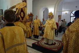 В Неделю Всех святых архиепископ Павлодарский и Экибастузский Варнава совершил Божественную литургию в Благовещенском соборе Павлодара