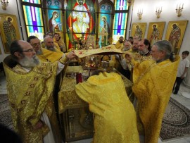 В день памяти апостолов Варфоломея и Варнавы в Благовещенском кафедральном соборе отметили тезоименитство архиепископа Павлодарского и Экибастузского Варнавы