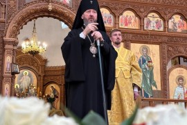 Божественная Литургия святителя Иоанна Златоуста в Свято-Андреевском кафедральном соборе города Усть-Каменогорска