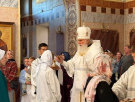 В канун праздника Преображения Господня Высокопреосвященнейший архиепископ Варсонофий совершил всенощное бдение в кафедральном соборе Воскресения Христова г. Кокшетау
