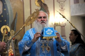 В праздник Рождества Пресвятой Богородицы Высокопреосвященнейший архиепископ Варсонофий совершил Литургию в кафедральном соборе Воскресения Христова г. Кокшетау