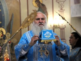 В праздник Рождества Пресвятой Богородицы Высокопреосвященнейший архиепископ Варсонофий совершил Литургию в кафедральном соборе Воскресения Христова г. Кокшетау