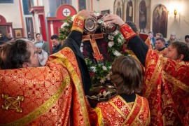 Чин Воздвижения Креста Господня в Константино-Еленинском кафедральном соборе Костаная