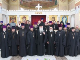 В день отдания праздника Рождества Пресвятой Богородицы Высокопреосвященнейший архиепископ Варсонофий совершил Литургию в кафедральном соборе Воскресения Христова г. Кокшетау