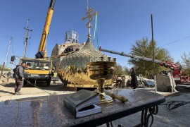 Освящены купол и крест строящегося храма Новомученикам Чимкентским