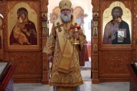 Епископ Игнатий совершил воскресную Литургию в Свято-Георгиевском храме города Байконур