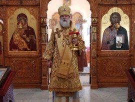 Епископ Игнатий совершил воскресную Литургию в Свято-Георгиевском храме города Байконур