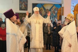 В Неделю по Рождестве Христовом Его Высокопреосвященство, Высокопреосвященнейший Варсонофий, архиепископ Кокшетауский и Акмолинский совершил Литургию в храме Архистратига Михаила г. Щучинска